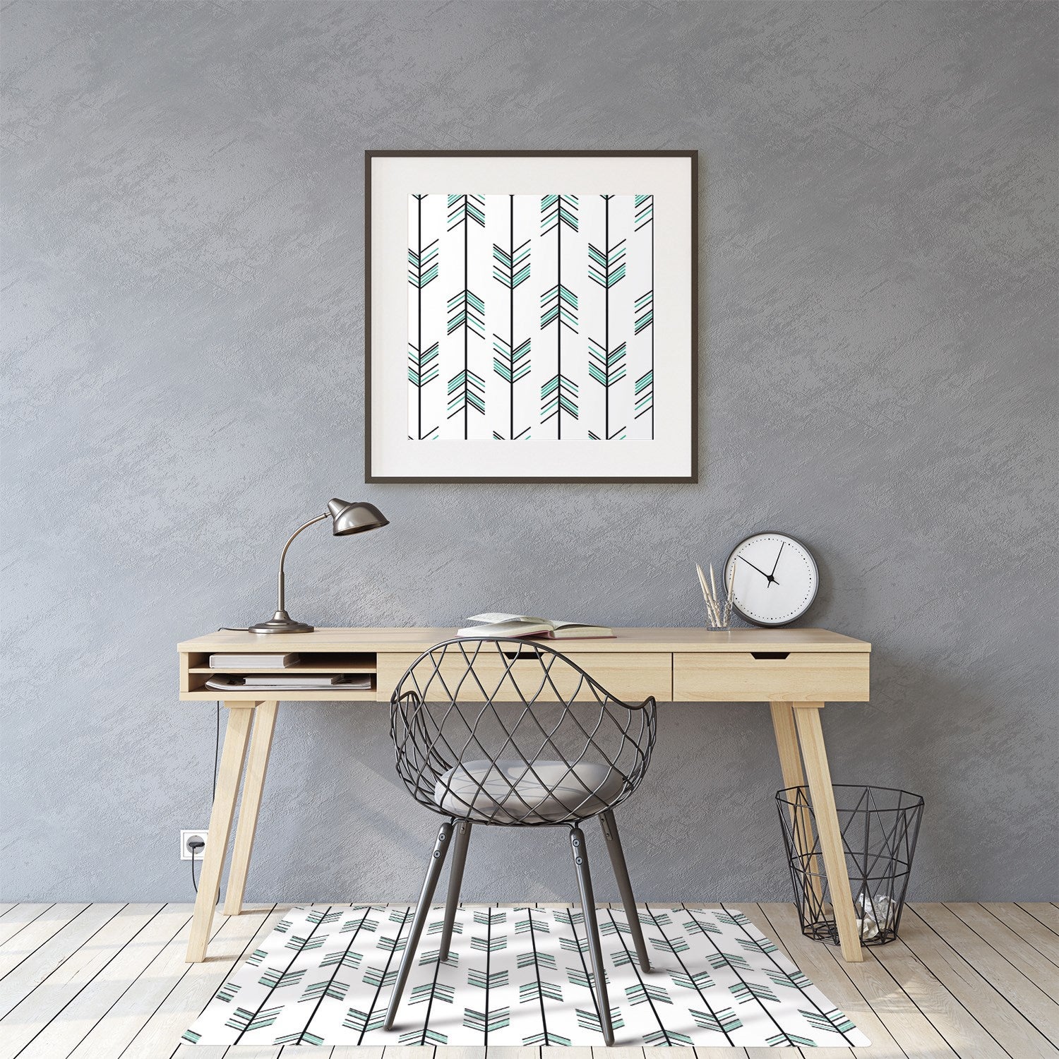 Tapis bureau, tapis de protection de sol Mosaïque ethnique, motif décoratif 140x100 cm – Tulup - 3