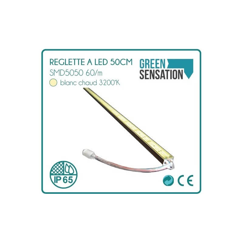Réglette à LED Blanc Chaud waterproof 50cm - 2