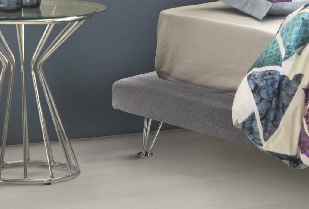 Lit double Isabella, Lit fixe en tissu avec pieds, 100% Made in Italy, adapté pour matelas 160x190 cm, Gris - 4