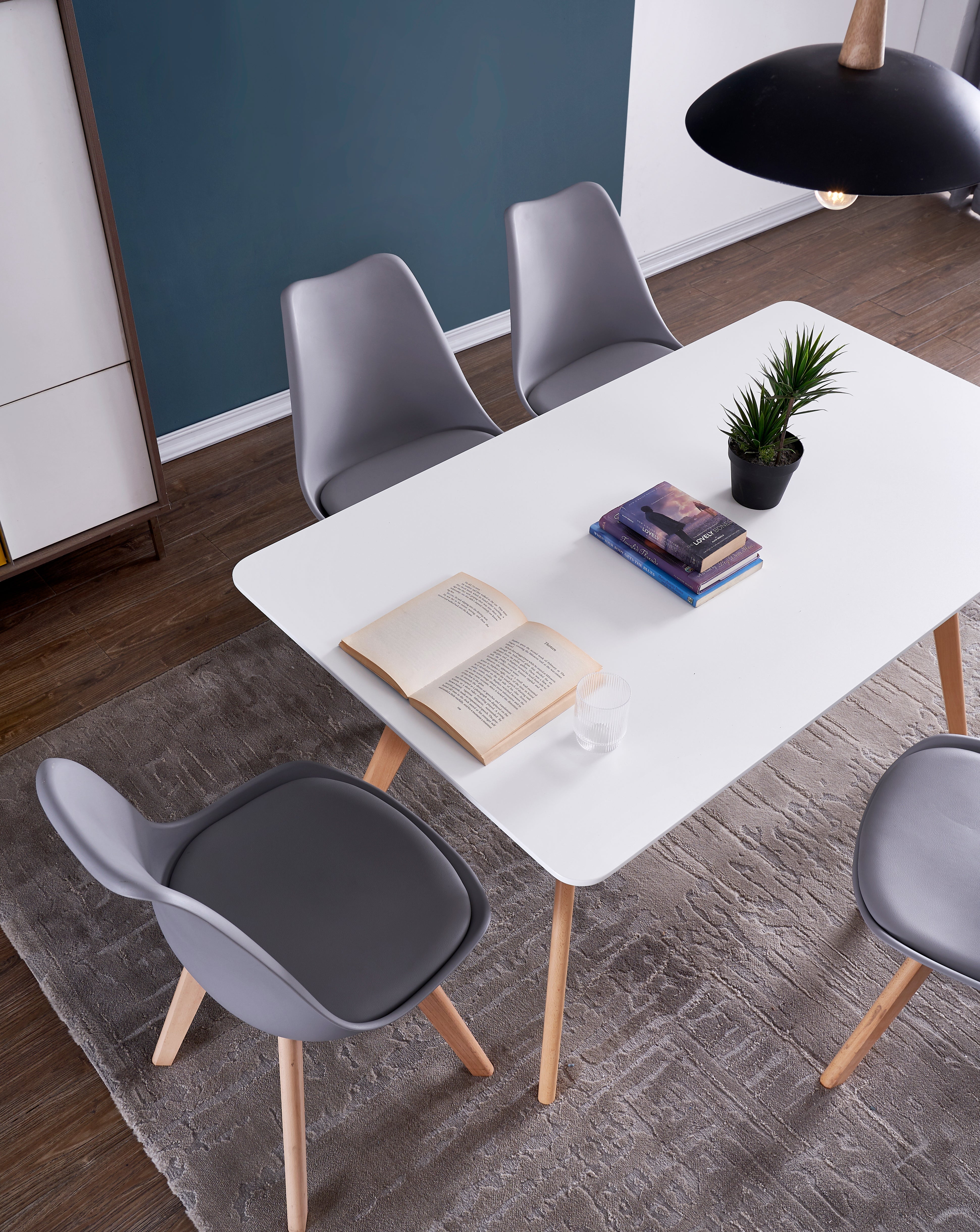 DEWINNER Chaises de Salle à Manger scandinave, Chaise de Bureau rétro, Gris, Lot de 6 - 6