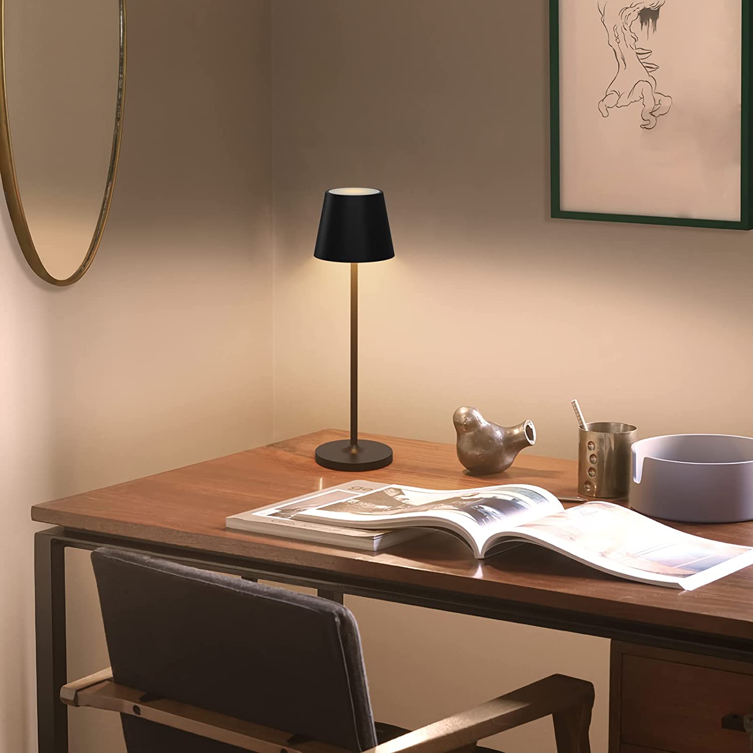 Lampes de table LED rechargeables avec USB et Type C Lume Plus - Couleur Noir - 4