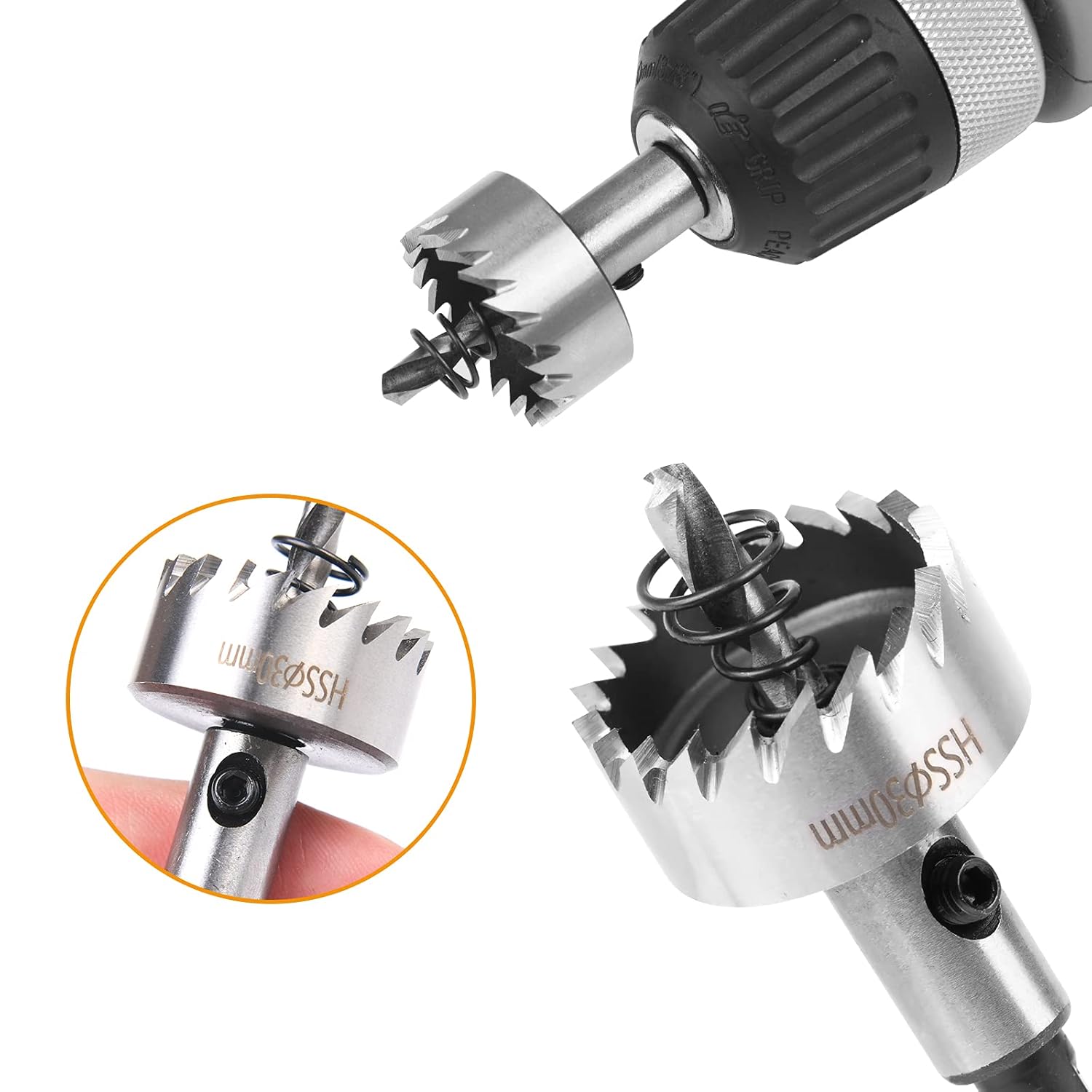 Coffret Scie Cloche 5PCS - Scie Trépan HSS Cobalt Ø16 à 30mm, Pour Bois, Métal, Plastique, Acier Inoxydable, Haute Précision - 3