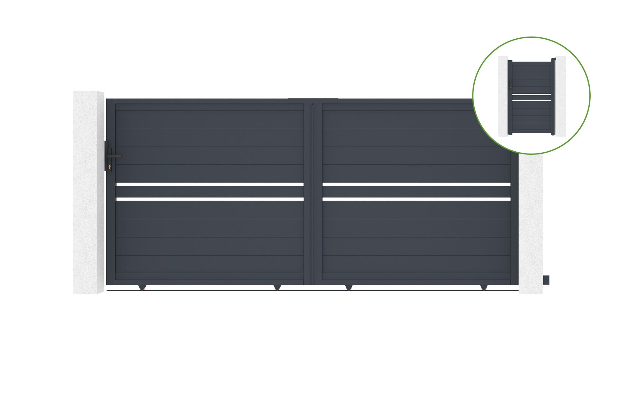 Brama przesuwna 4m CIMONE H.140cm aluminium + brama CIMONE H140 SZARY