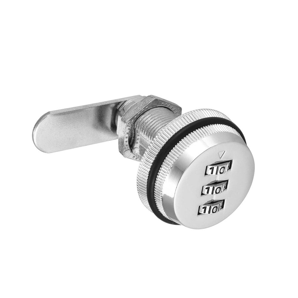 Zamek szyfrowy 3-cyfrowy, bezkluczykowy zamek metalowy do szafek, szuflad, skrzynek pocztowych, drzwi i mebli, 20 mm, srebrny