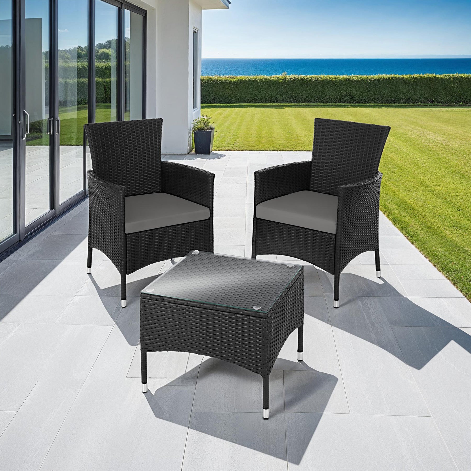 TECTAKE Conjunto de rattan Para 2 pessoas - 3