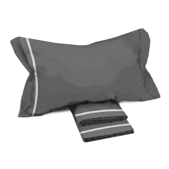 Draps Double Coton MAXI Tex Family - Design Moderne « Time » Couleur Gris