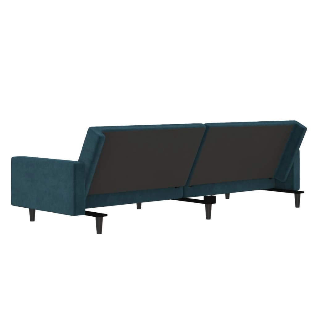 Canapé-lit | Lit simple | Canapé convertible à 2 places Bleu Velours CFW32987 - 8