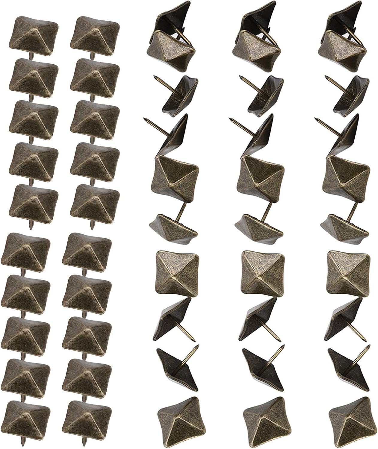 50 (19x19x20mm) clous de tapissier, clous décoratifs en laiton, clous de tapissier vintage pour meubles, canapés, fauteuils, lits et chaises - 4