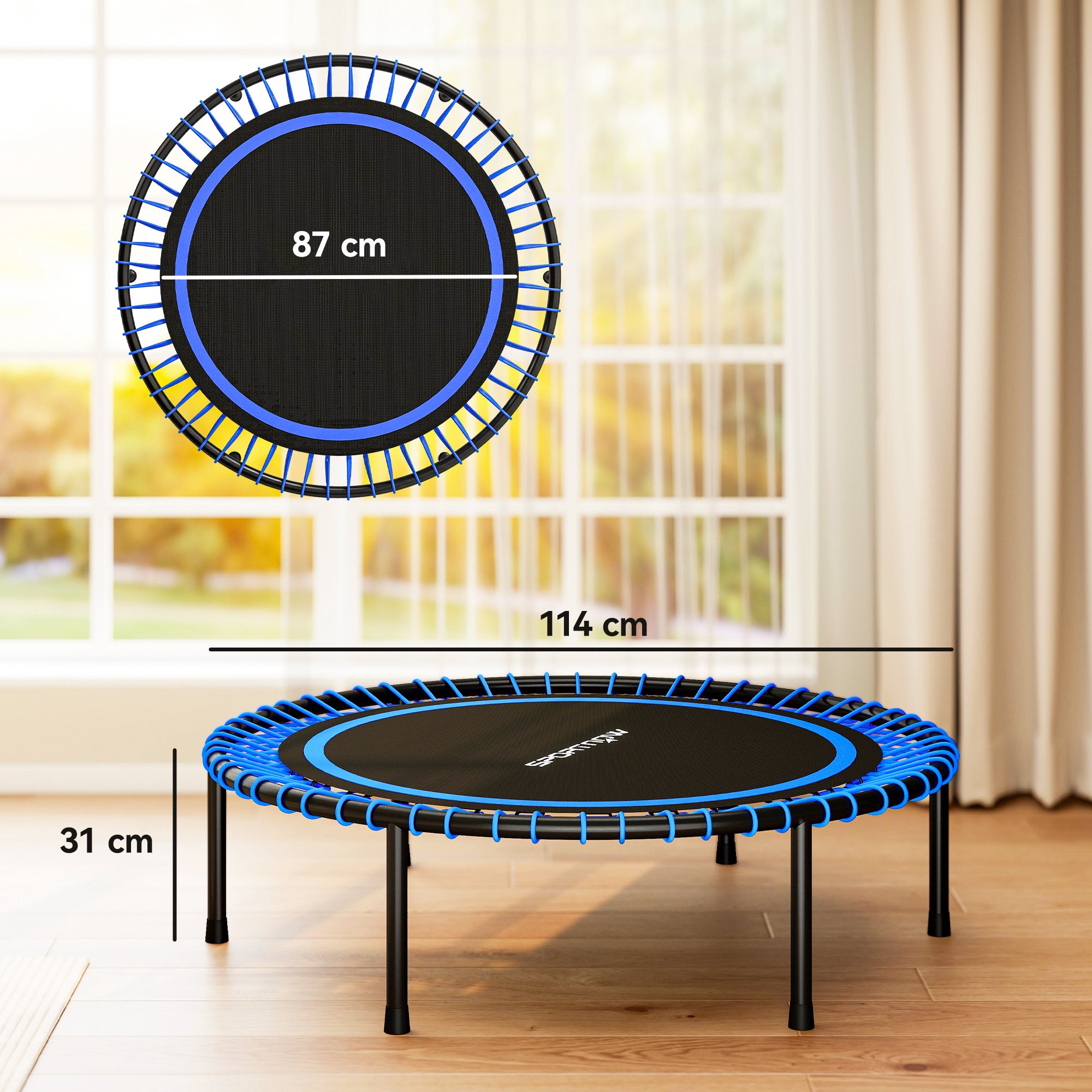 Trampolim Fitness SPORTNOW Aço e PP Blue Ø114x31 cm A71-065V00BU - 3