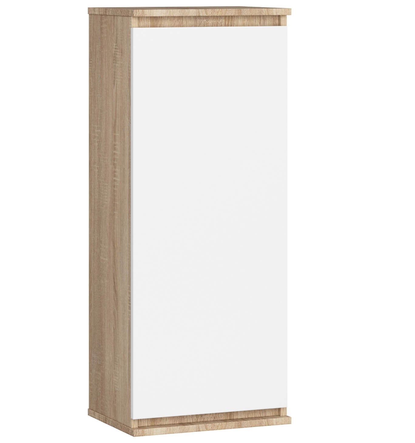 Szafka AKORD W40 Dąb Sonoma 40 cm 1 drzwi kolor Biały mat 3 półki 40x30x99 cm