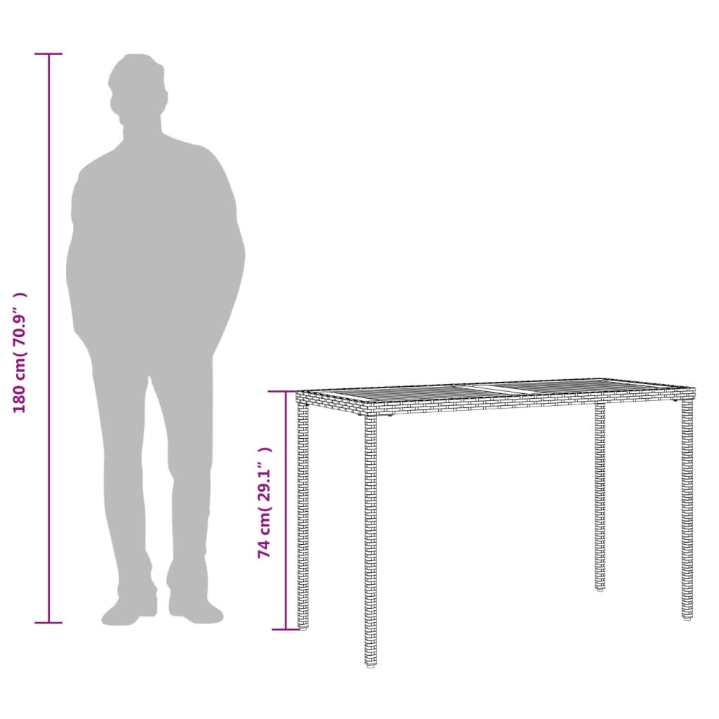 Table de jardin extensible rectangulaire en Rattan synthétique Noir - 3