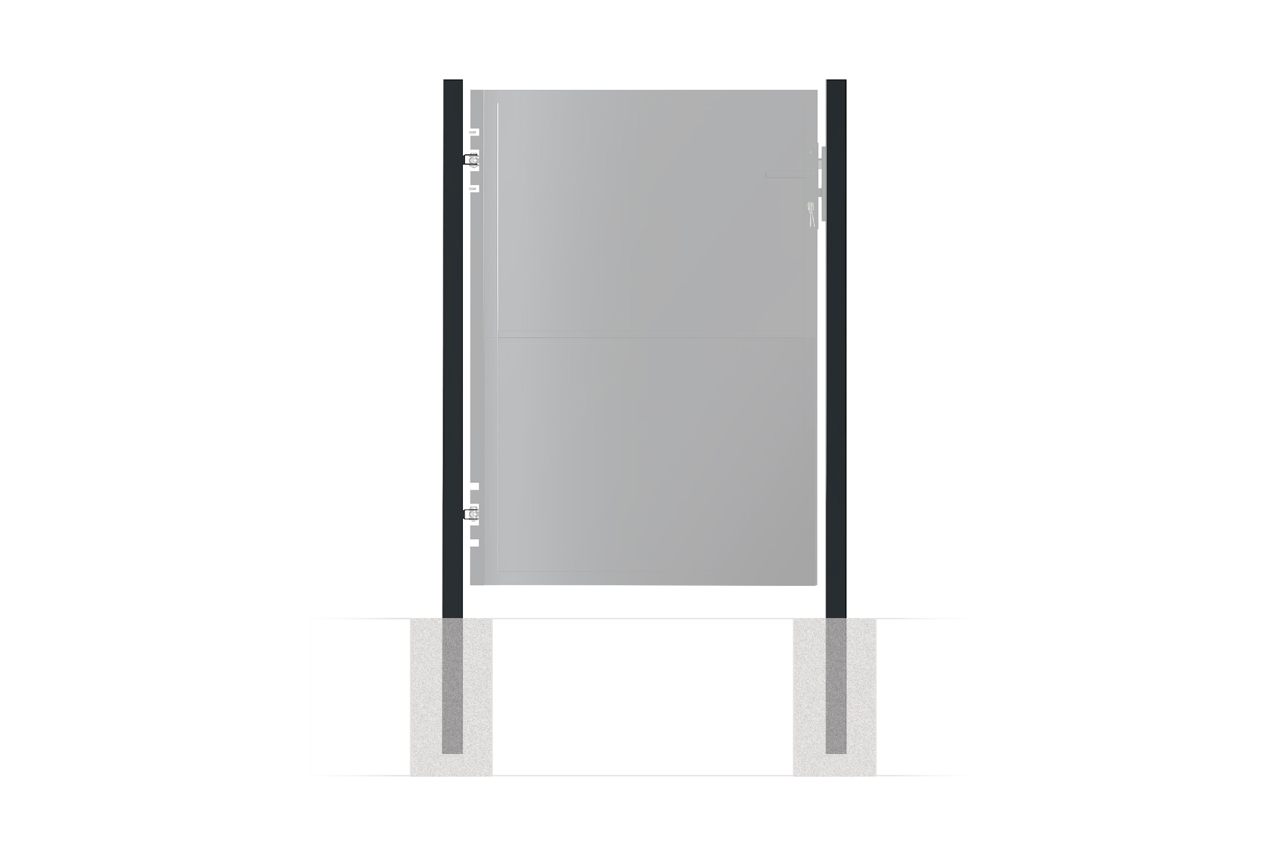 Lot de 2 poteaux en fer DARIO 6x6cm H.190cm Noir Mat - 4
