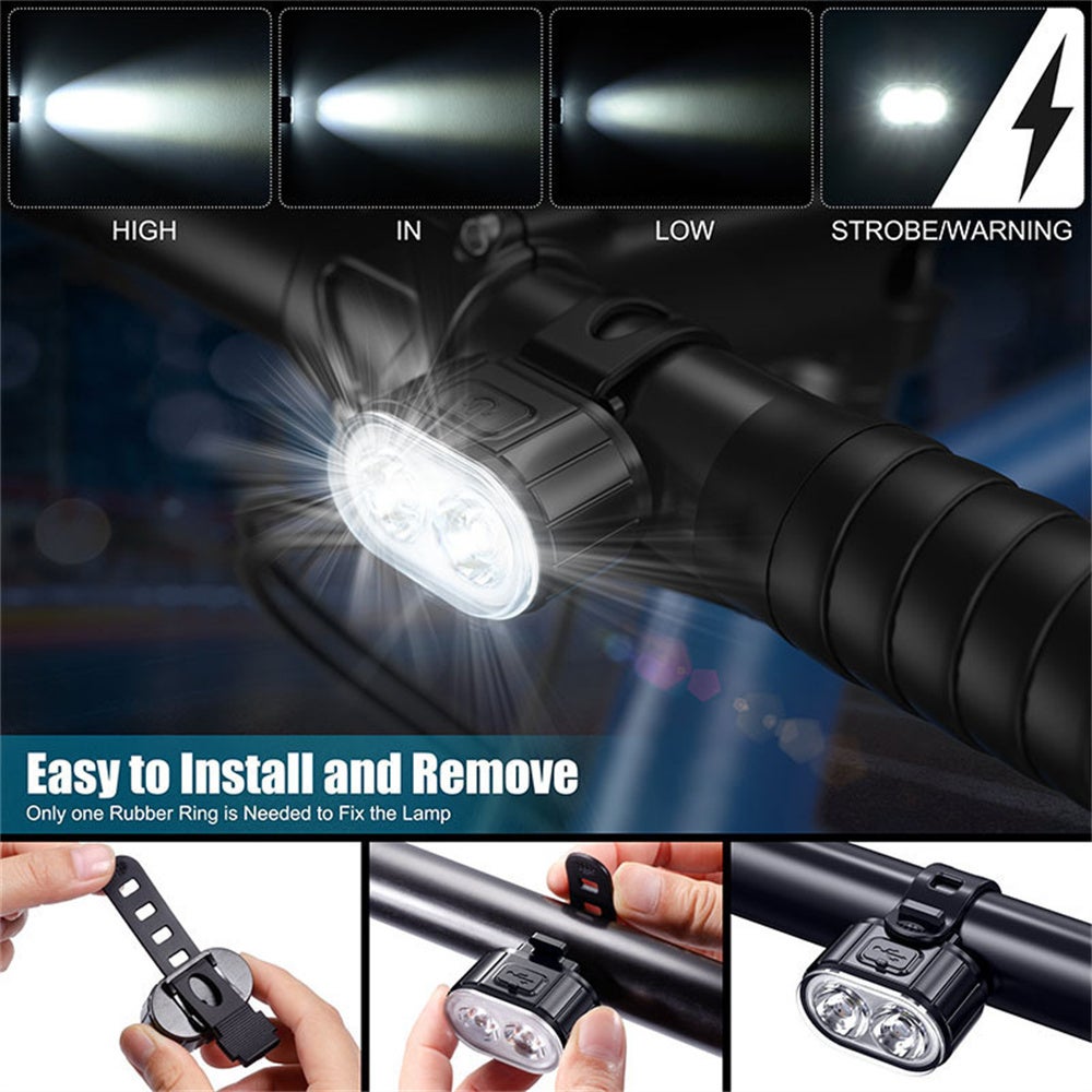 Set Luci Bici LED Oirlvce Potente 3000 Lumen – Anteriore E Posteriore, USB Ricaricabile, Impermeabile IP65, 6+5 Modalità, Torcia Multiuso - 3