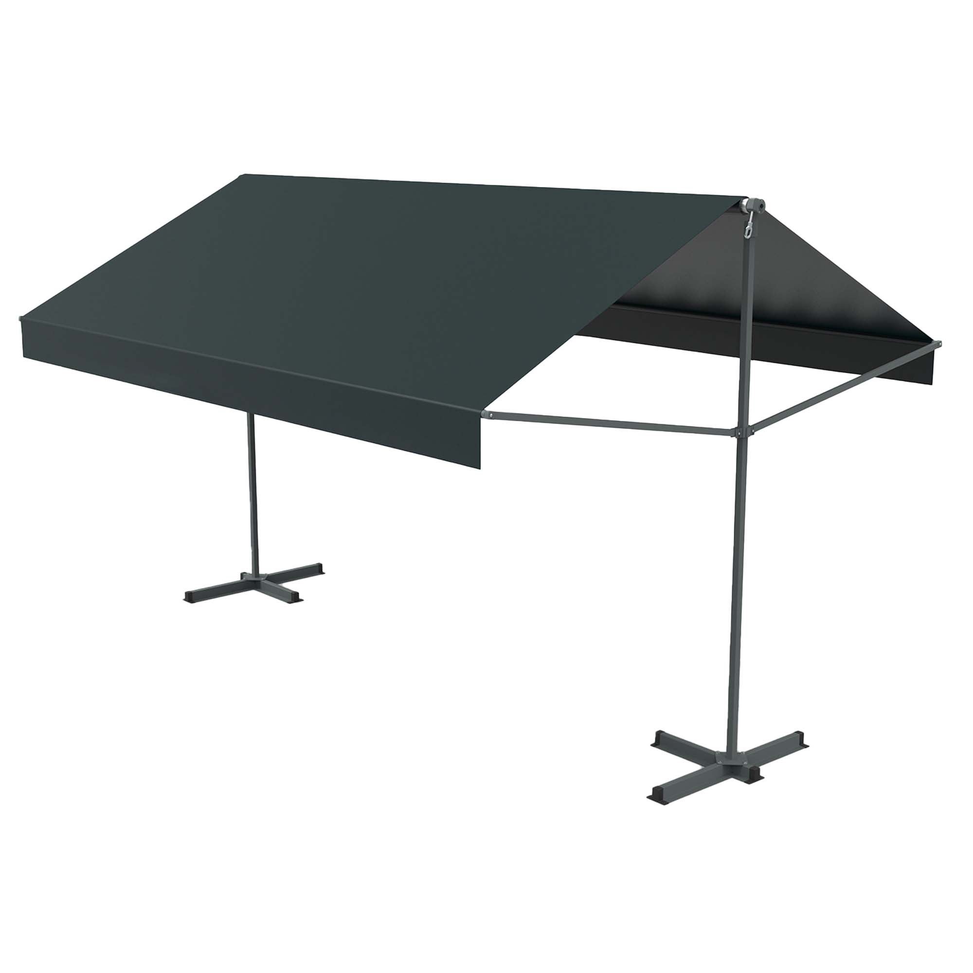 Store banne double pente 4 x 3 m gris ISEO - 2