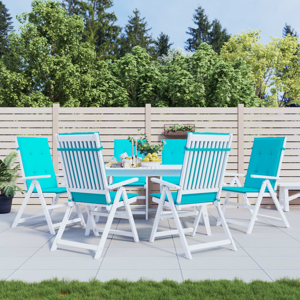 Poduszki na krzesła ogrodowe, 6 szt., turkusowe, tkanina vidaXL