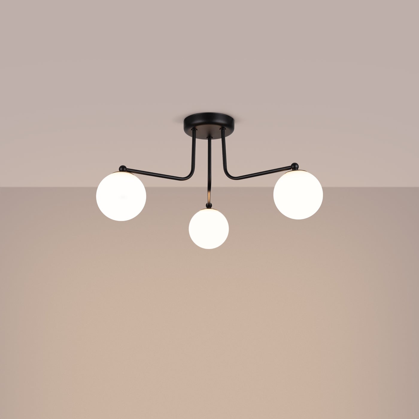 Żyrandol BEALY 3 czarny LED 3000K - 62x62x29cm Sollux