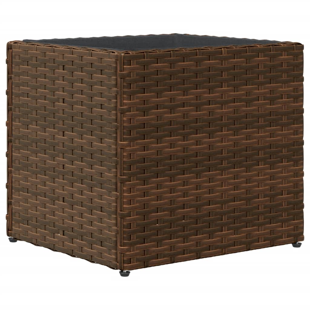 Jardinière bac lit surélevé plantes fleurs terrasse jardin 36 x 30 x 32 cm résine tressée marron 02_0037518 - 4