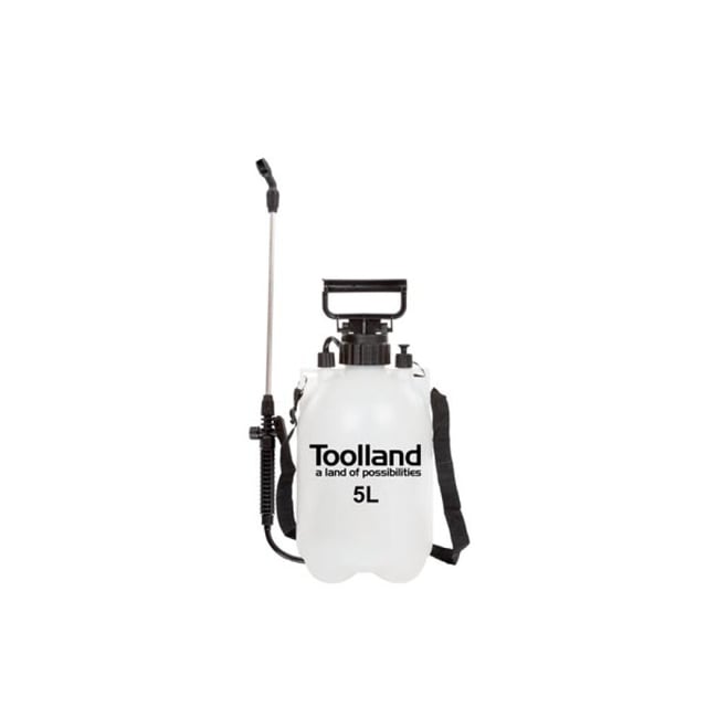 Vaporisateur à pression, lance, buse réglable, indicateur de niveau, sangle, 5 L, système à pompe, blanc/noir