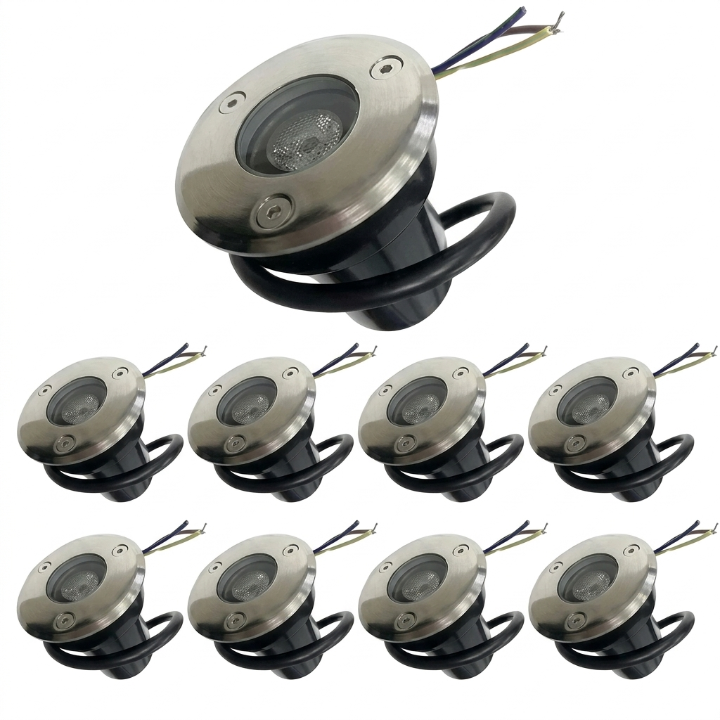 Spot Extérieur Encastrable LED IP65 220V Sol 3W 45° (Pack de 10) - Blanc Chaud 2300K - 3500K - SILUMEN - 3