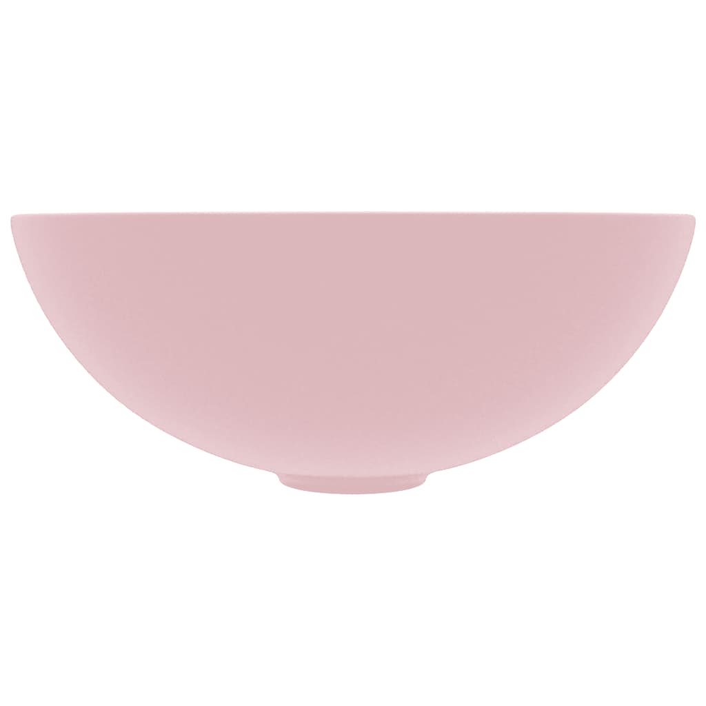 Maison Exclusive - Lavandino da Bagno in Ceramica Rosa Opaco Rotondo - 3
