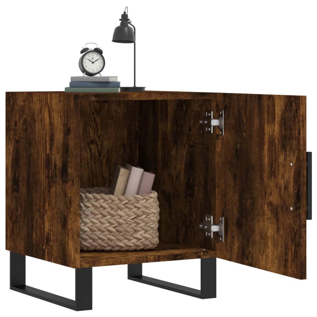 Maison Exclusive - Tables de chevet 2 pcs chêne fumé 40x40x50 cm bois d'ingénierie - 3