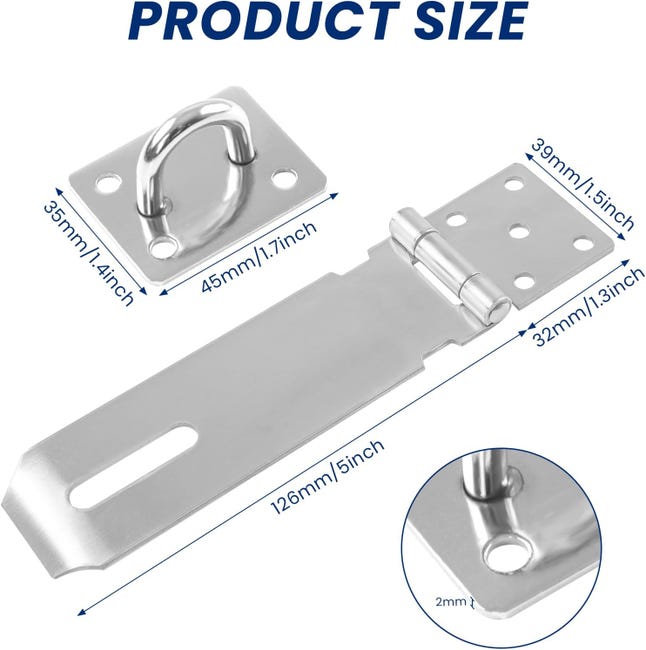 2 Chiusure A Scatto In Acciaio Inox - Per Porte Giardino, Armadi - 4 Pollici Con Viti - Foto 2