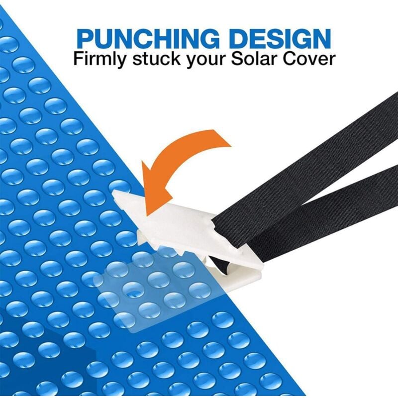 8 Pièces Enrouleur De Bâche pour Piscine Sangles Et Clips De Fixation pour Les Enrouleurs Moulinet De Couverture Solaire De Piscine pour Tube Solaire - 5