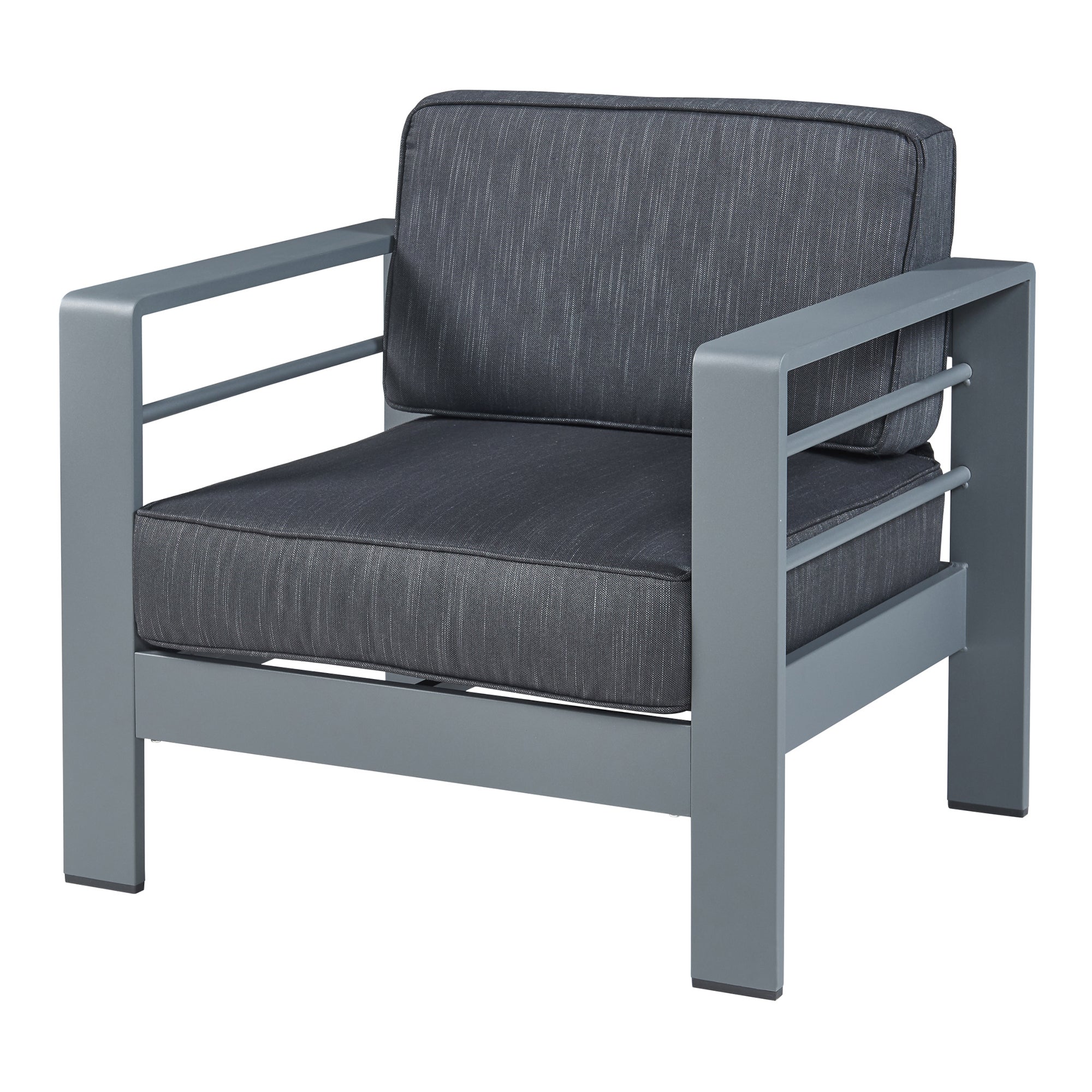 Fauteuil d'extérieur Avise 62 x 81 x 70 cm anthracite gris foncé casa.pro - 2