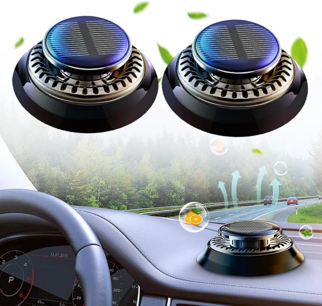 (2 Pièces) Chauffage Voiture pour Dégivrage Voiture Pare Brise, Mini Chauffage Cinétique Portable, Chauffage Cinétique avec Batterie Solaire