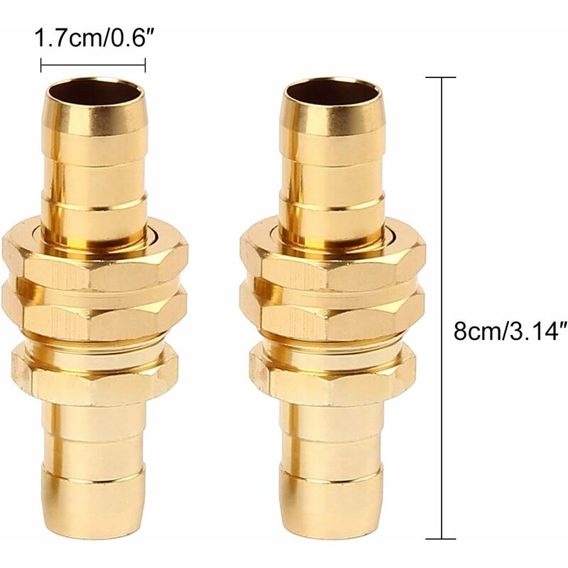 Connettori Per Riparazione Tubo Giardino 5/8" – Raccordo In Ottone Con 2 Morsetti Inox – Confezione Da 5 Pezzi - 3