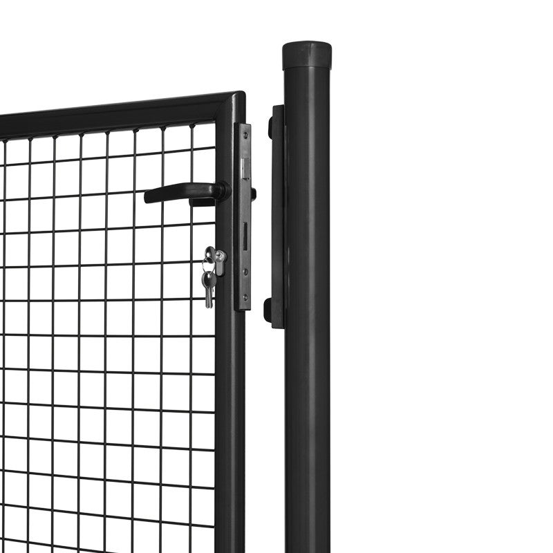 Portillon grillagé en acier galvanisé maille 50 x 50 passage L 1m x H2m00 Noir - 2