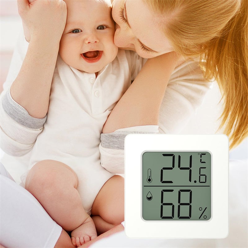 Thermomètre d'intérieur, hygromètre numérique, thermomètre d'ambiance pour la maison, moniteur de température et d'humidité pour serre, blanc - 2