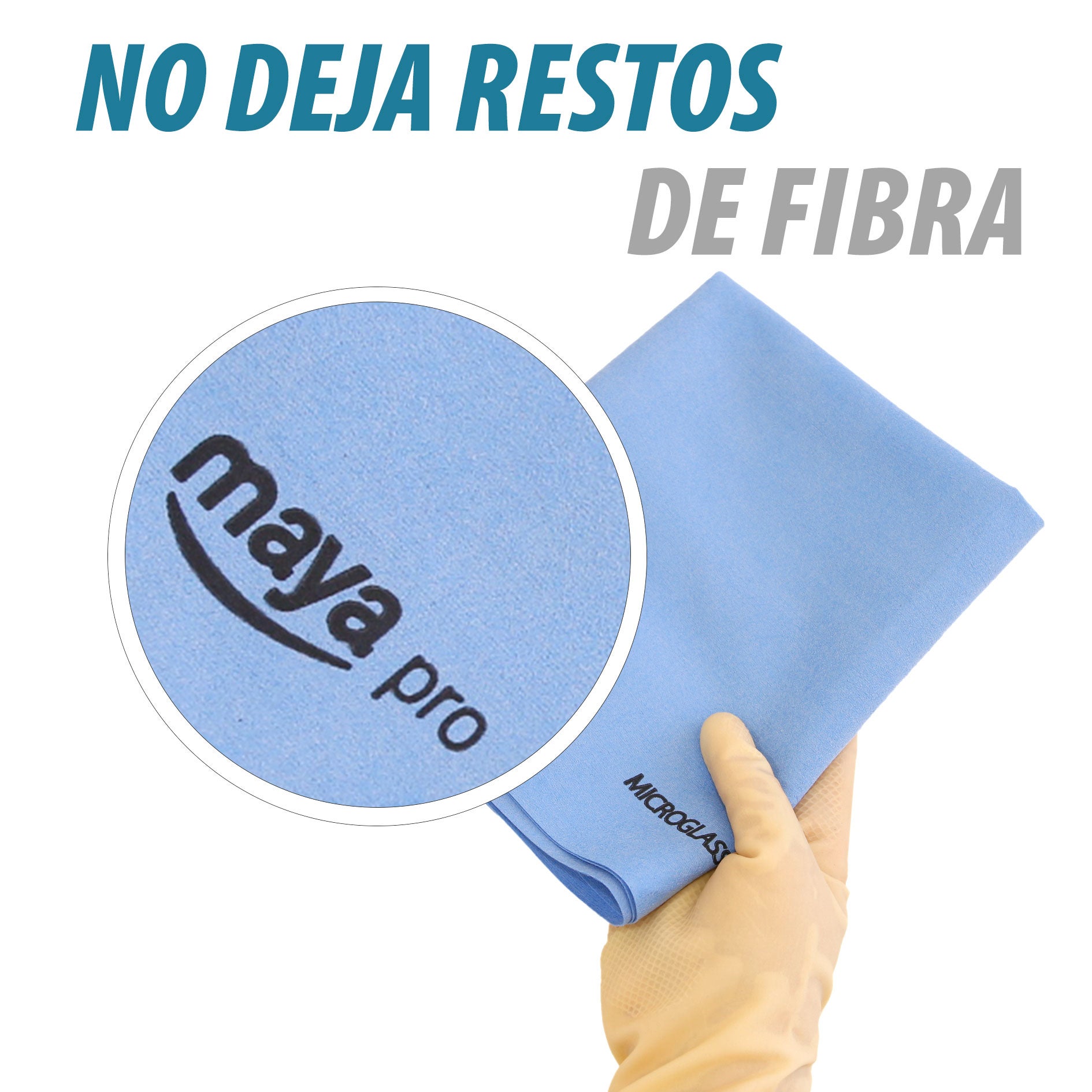 MAYA Bayeta Microglass con Precorte. Para Vajillas y Cristales. No Deja Marcas Muy Absorbente y Secado Rápido. 100% Microfibra. Rollo 6 Uds (Azul) - 4