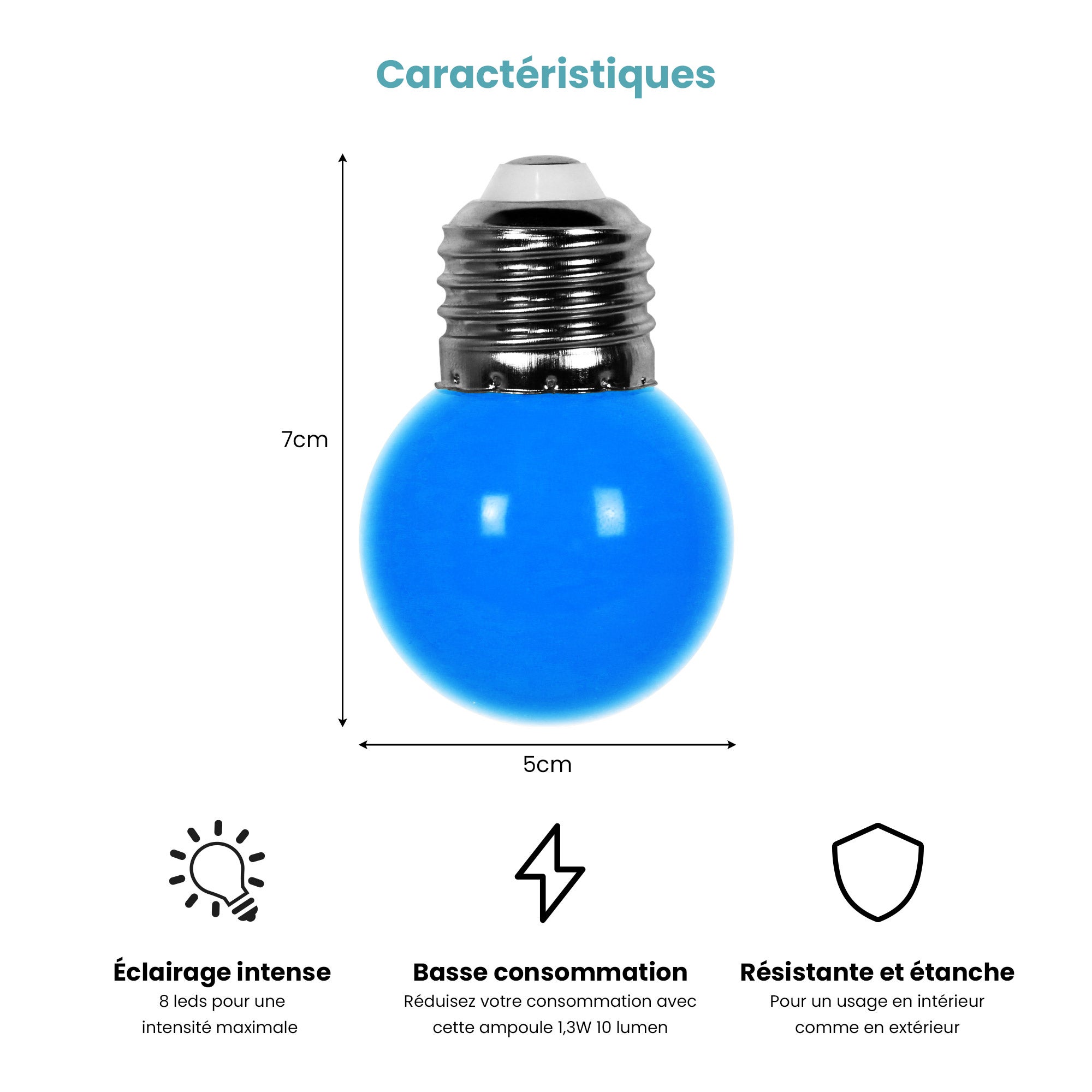 Ampoule Guirlande Guinguette Led E27 Couleur Bleu - 1.5W SKYLANTERN - 2