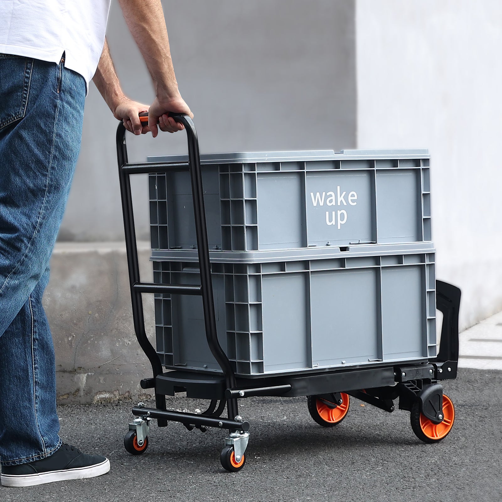VEVOR Carrello a Mano Pieghevole in Alluminio, Carrello Portacarichi Max. 136kg, Piattaforma Ruote per Trasporto di Merci da Magazzino - 8