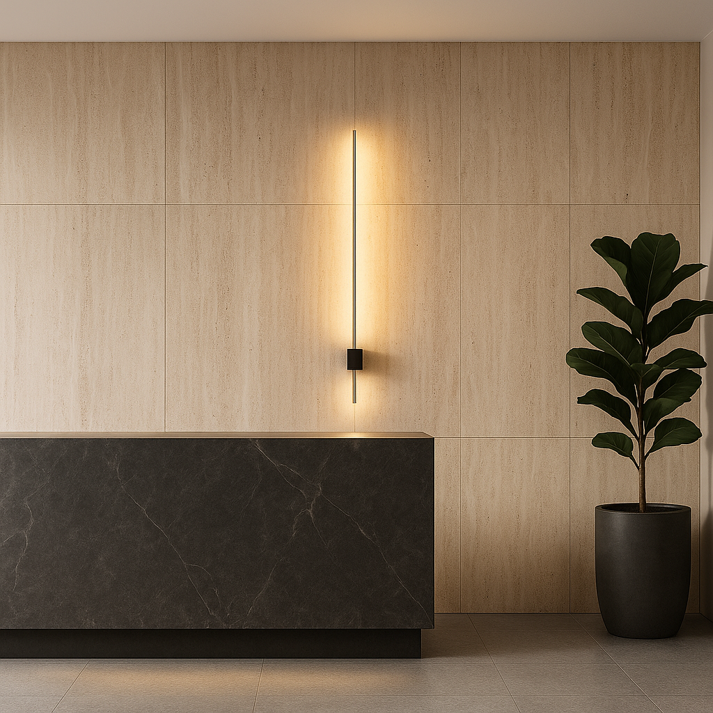 Kinkiet ścienny LED Como 120cm 12W IP20 4000K wewnętrzny zloty czarny lampa MasterLED - 2