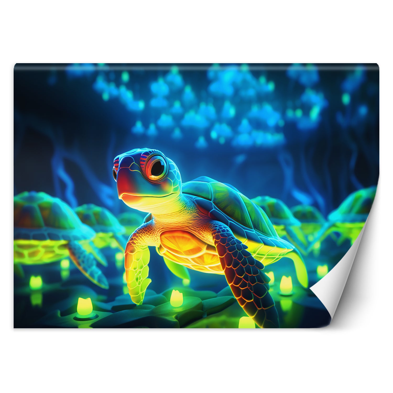 Fototapeta, Neonowy żółw 350x245
