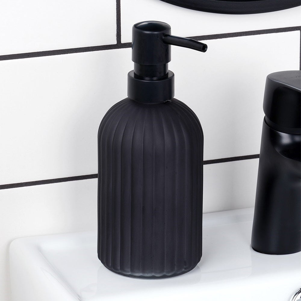 Dozownik do mydła szklany czarny 400 ml - 2