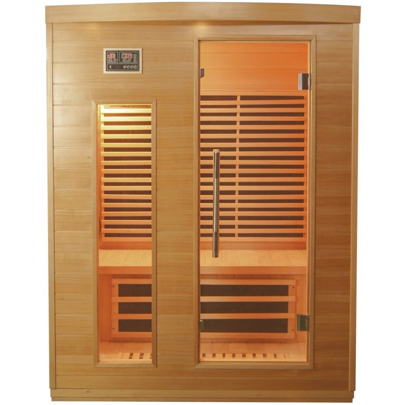 SNÖ Sauna infrarouge 3 places 2250W Hemlock panneaux carbone avec chromothérapie et Bluetooth - 5
