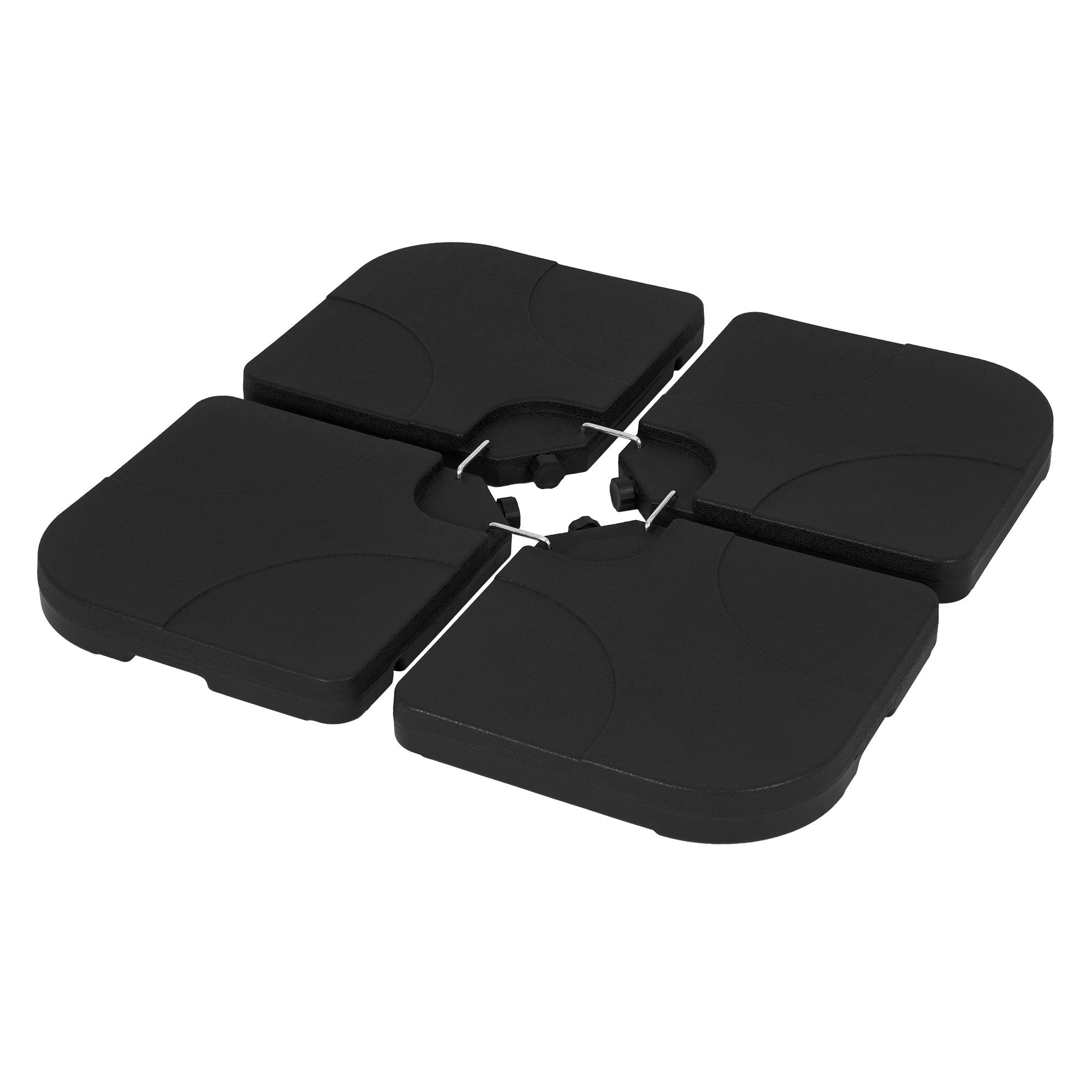 Ml Design Modern Living  Ml-Design Peso De Base De Sombrilla Con 4 Soportes Rellenables De Hasta 60L De Agua / 80 Kg De Arena Pie Cruzado Para Apoyo De Paraguas En El Suelo Negro , Leroy Merlin