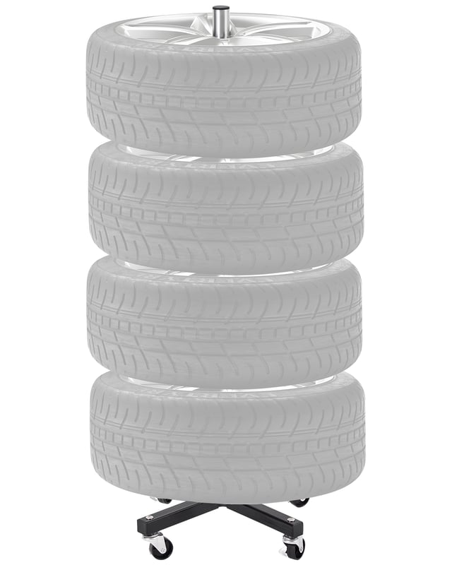 Supporto per Pneumatici,Capacità VEVOR 4 Pneumatici,Rack in Acciaio Robusto con Ruote,Scaffale fino a 255 mm,100 kg,per Garage Officina