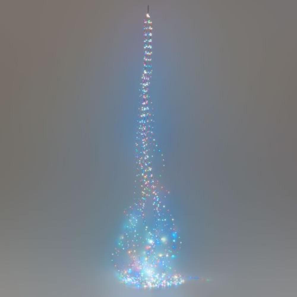 Catena Luminosa A Cascata 400 LED 2 Metri - 20 Fili Modellabili, 8 Modalità Luce, Telecomando, Impermeabile Per Esterni E Natale