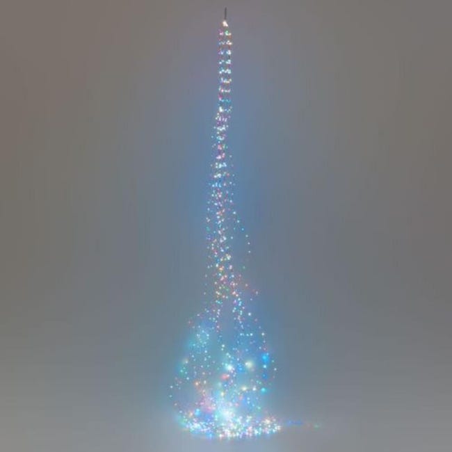 Catena Luminosa A Cascata 400 LED 2 Metri - 20 Fili Modellabili, 8 Modalità Luce, Telecomando, Impermeabile Per Esterni E Natale