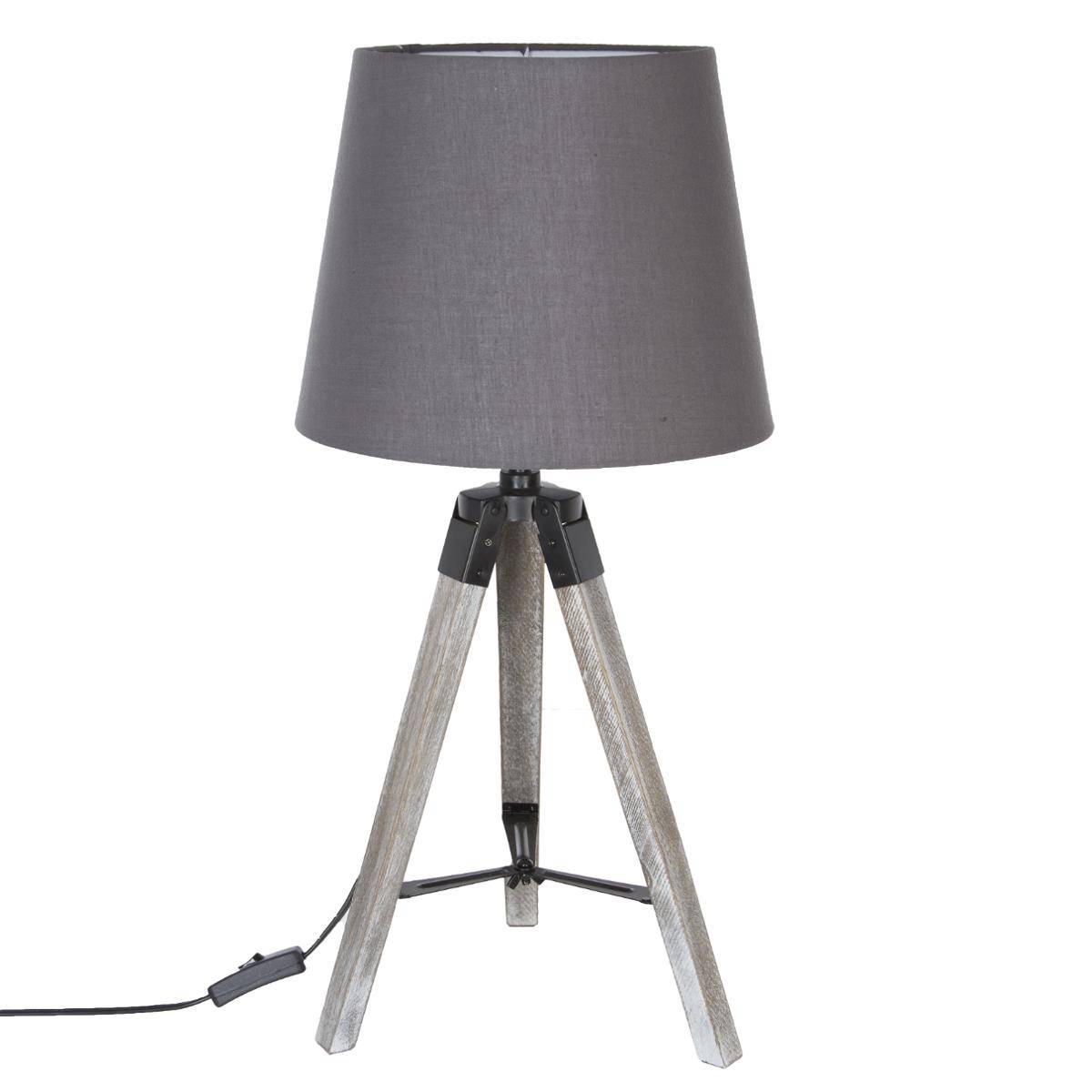 Atmosphera Lampe Trépied Enfant Panthère - Veilleuse Bois Décorative H24 Cm, Chambre Bébé Et Enfant