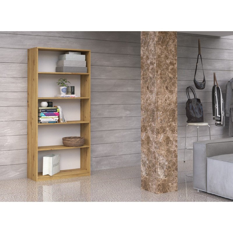 Onlywood Libreria Scaffale in Legno - 80 x 30 x 182 h cm - Rovere - 2