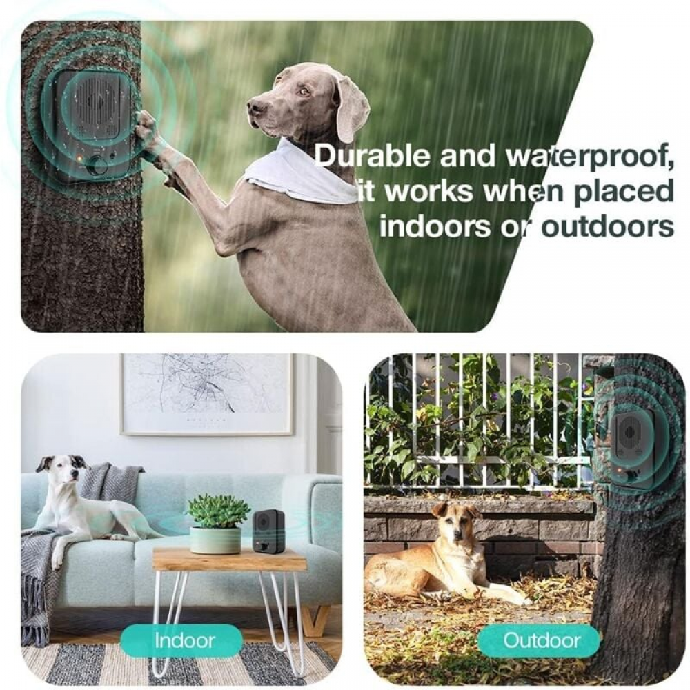 Supresor ultrasónico de ladridos para perros, supresor automático de ladridos para perros, resistente al agua, apto para perros pequeños y grandes. - 4