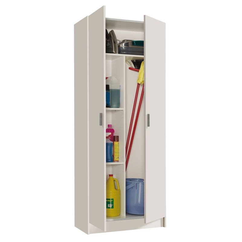 Armoire de rangement REMI 2 portes L73cm x H180cm - Blanc - 7