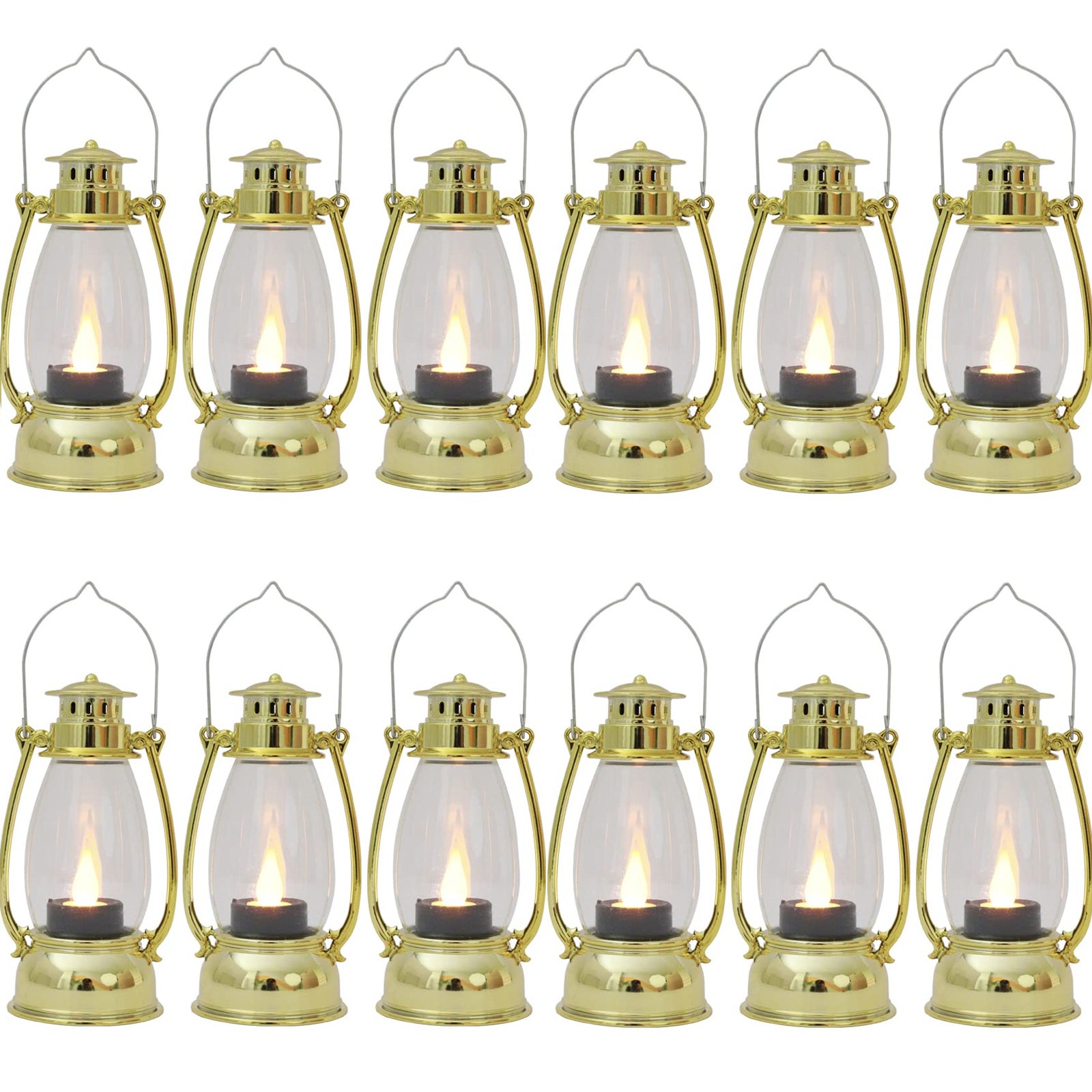 Lot De 6 Mini Lanternes LED Noires – Bougie LED Intégrée, Idéales Pour Noël, Halloween, Ramadan, Décoration