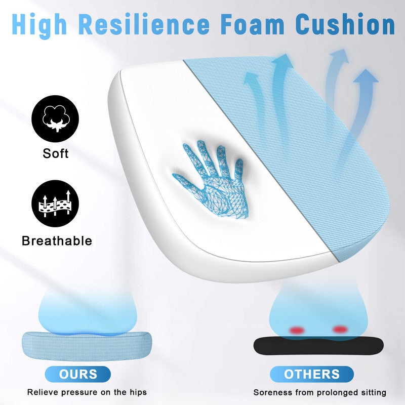 Chaise de Bureau Ergonomique RATTANTREE - à roulette - Soutien Lombaire Dossier Règalable- Hauteur Ajustable - Bleu - 3