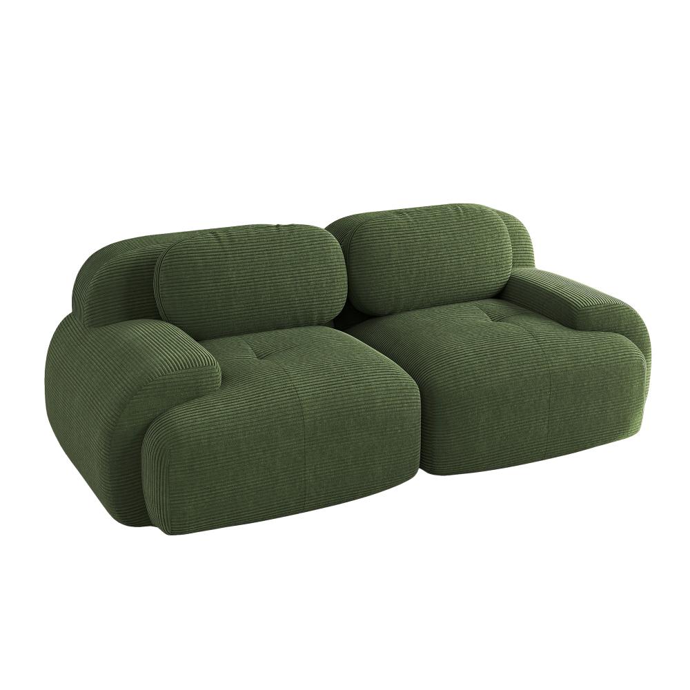 82'' Loveseat-Sofa modulable en corduroy, accoudoirs courbés, rembourrage haute élasticité, anti-dérapant pour salon et cinéma maison - 5